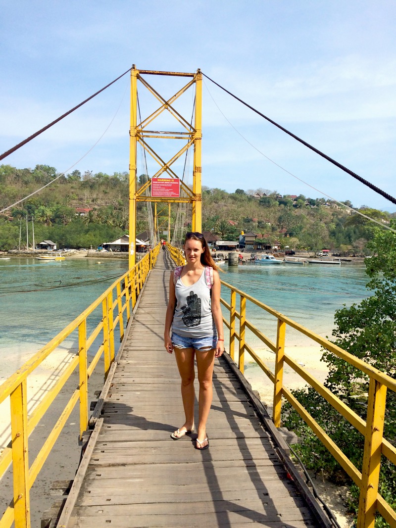Suspended bridge between Lembongan and ceningan island