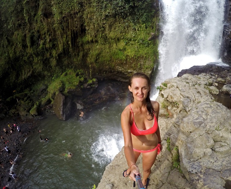 Swimming in Tegenungan Waterfall