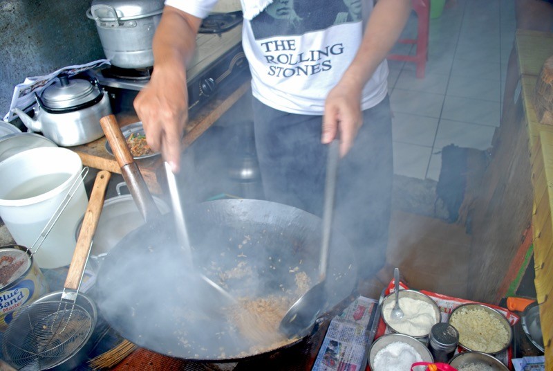 Freshly prepared meal in warung