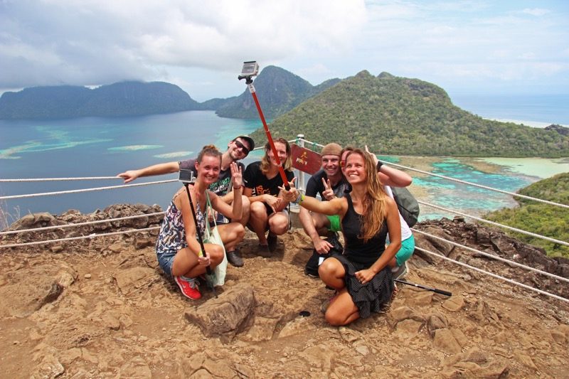 Slovak and Czech crew at the top of Bohey Dulang island